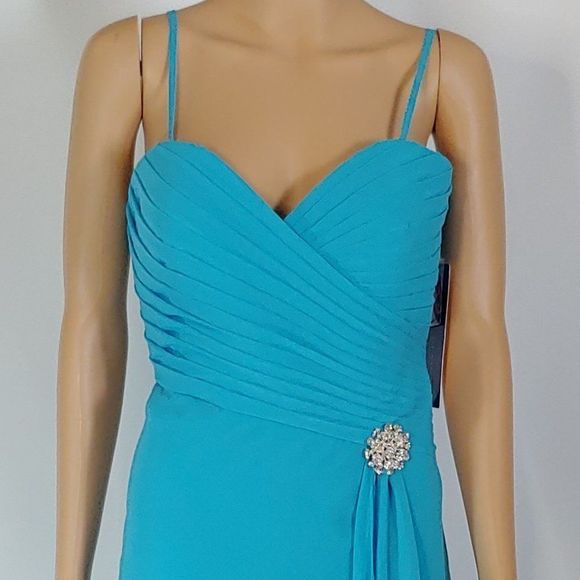 NWT Alyce  A-Line Formal Gown in Turquoise Size 10 - Picture 4 of 5